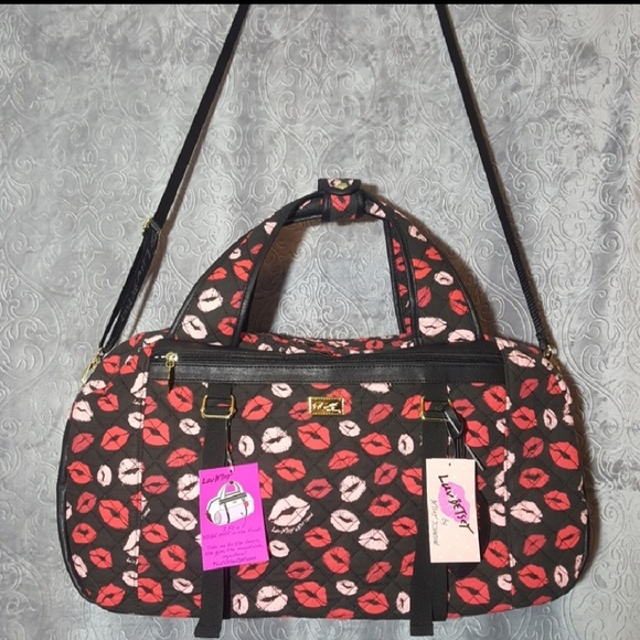 betsey johnson luggage lips